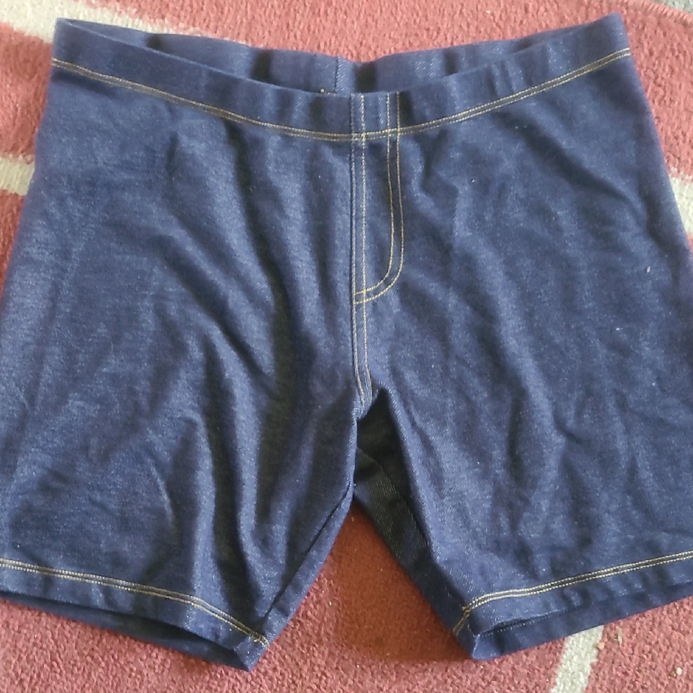 Girls Navy Stretch Boxer Brief Shorts Faux Demin Sz 2x 18 Wonder Nation